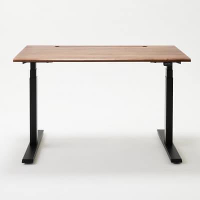 【電動昇降デスク】ワアクスタンディングデスク　ウォールナット　無垢 120×70cm　※配線トレー無