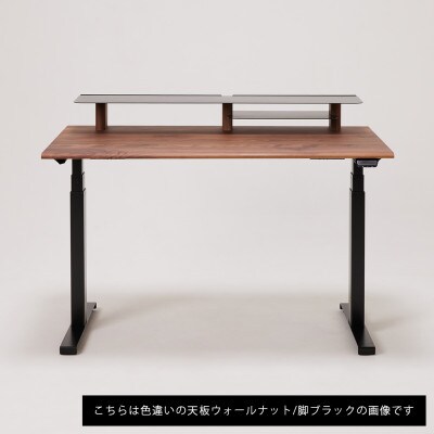 【電動昇降デスク】幅120cm ワアクスタンディングプロ オーク シェルフ付
