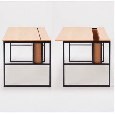 【パソコンデスク】ワアクステーション2　オーク　120×70 ミニシェルフ付き