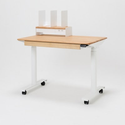 【電動昇降 学習机】(シェルフSセット)サイズオーダー可 プレディデスク オーク