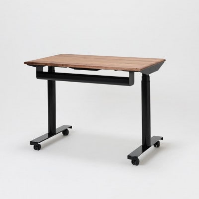 【電動昇降 学習机】(シェルフLセット)サイズオーダー可 プレディデスク ウォールナット