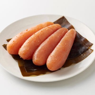 北海道産近海子使用・昆布漬け辛子明太子一本物　240g