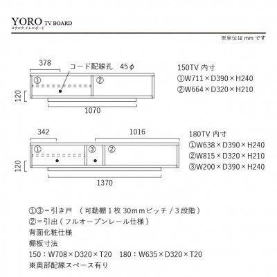 テレビボード　ヨウロウ　ウォールナット/150サイズ/スチール丸脚Loタイプ