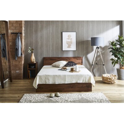 ベッドフレーム　ケイチョウ　ダブル/ウォールナット