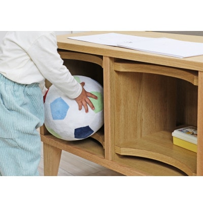 大川家具　机にもなるおもちゃ箱【ファッピー2人用】