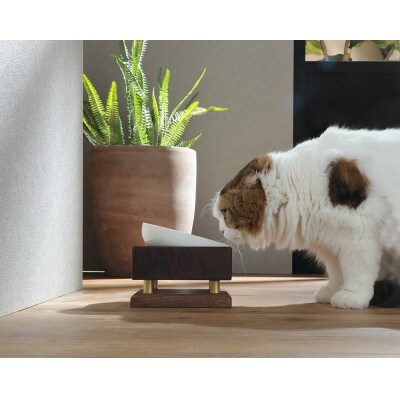 大川家具　ネコ用フードボウル【王家の食卓】