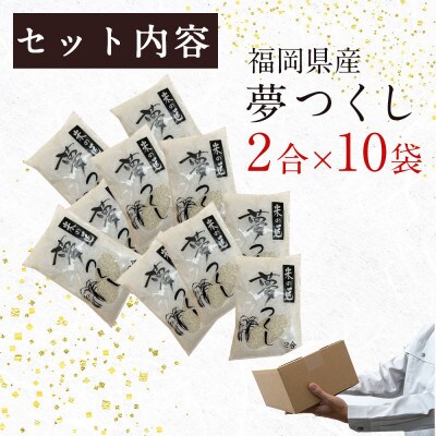 福岡の人気銘柄!!福岡県産夢つくし2合(300g)×10袋(大川市)