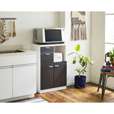 幅60cm レンジ台 【ライフ】 ブラウン色