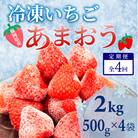 【2ヵ月毎定期便】かわいい化粧箱入り!福岡県産冷凍あまおう(合計2kg[500g×4袋])全4回