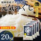 【2ヵ月毎定期便】福岡県産米 元気つくし 合計20kg(5kg×4袋)(大川市)全6回