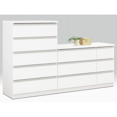 清潔感漂う120ローチェスト【Nスター】WH色　MADE IN 大川