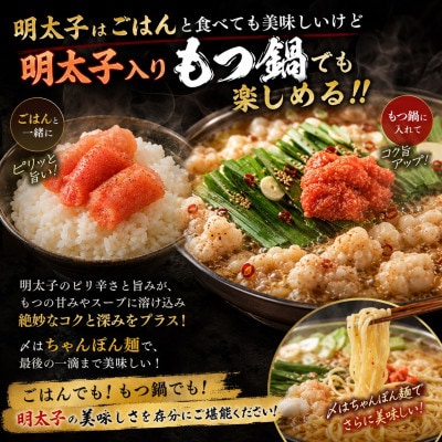 福岡グルメを味わえる!!博多のごちそうセット(もつ鍋4人前&明太子500g1箱)(大川市)