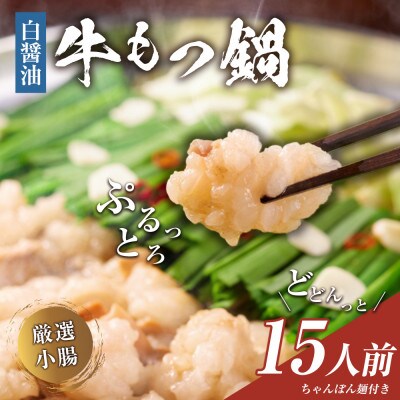 もつ鍋(白醤油)15人前セット(大川市)