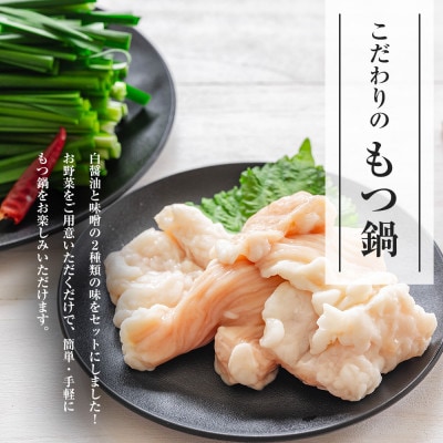 もつ鍋食べ比べ(白醤油&味噌)6人前セット(大川市)