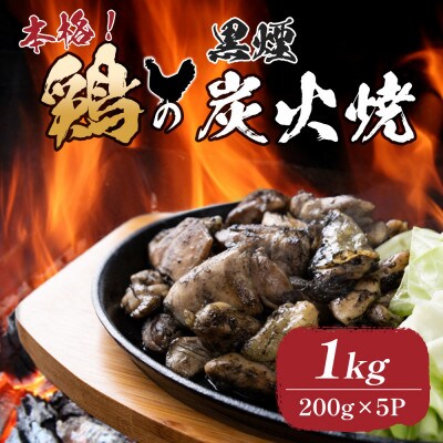 鶏の黒煙炭火焼き1kg(レトルトパック)(大川市)