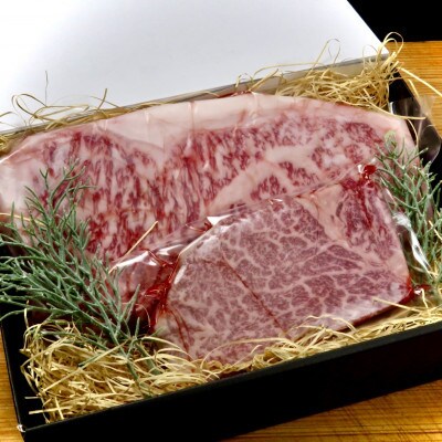 【セット】博多和牛A5ランク ヒレ・サーロインステーキギフト 合計約550g(大川市)