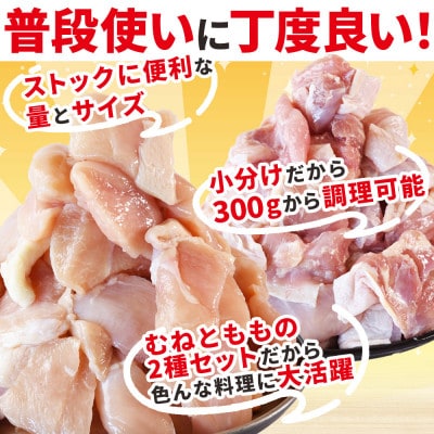 宮崎県産若鶏切身5.1kg(むね肉300g×12袋 もも肉300g×5袋)
