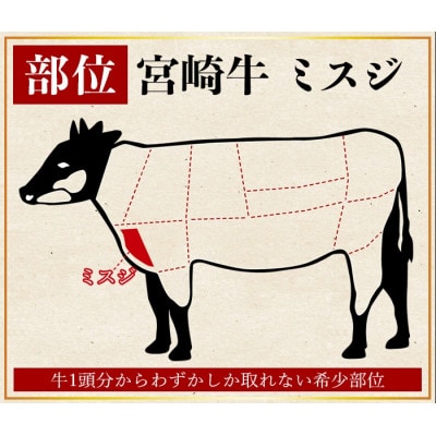 宮崎牛 ミスジステーキ 2枚 合計400g(国富町)