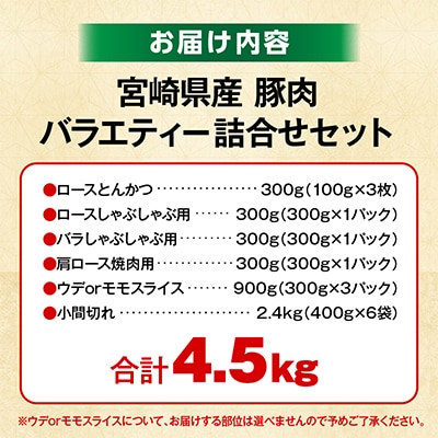 豚肉バラエティー詰合せセット 4.5kg(国富町)
