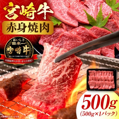 宮崎牛赤身(ウデorモモ)焼肉 500g(国富町)