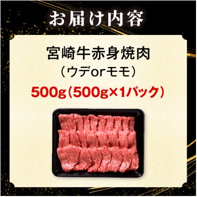 宮崎牛赤身(ウデorモモ)焼肉 500g(国富町)