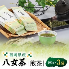 八女茶(福岡県産)煎茶 100g&times;3