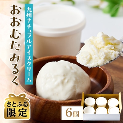 【さとふる限定】九州ナチュラルアイスクリームおおむたみるく　90ml×6個