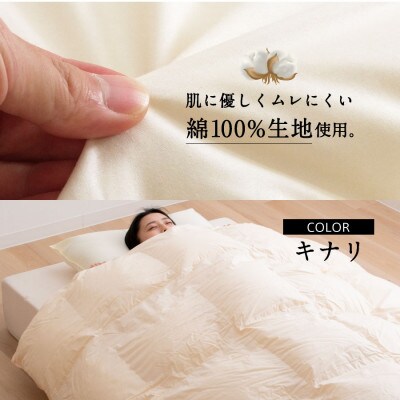 人工羽毛掛布団　シングル　人工羽毛量1.8kg　キナリ