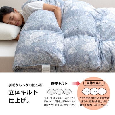 大牟田市生産 羽毛掛け布団 色・柄おまかせ シングルロング 羽毛量1.0kg