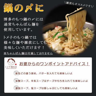 【訳あり】トメ子精肉店　国産牛もつ鍋セット　赤辛味噌味　10人前(大牟田市)