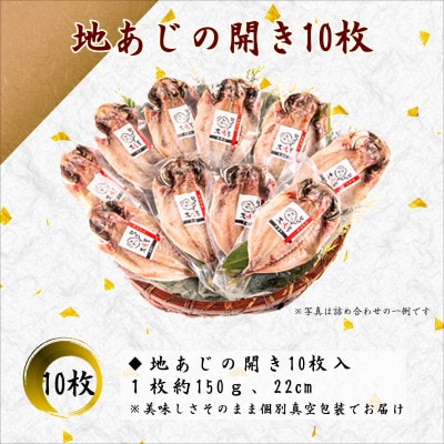 【無添加・天日干し・手造り】地あじひらき10枚セット