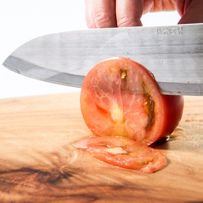 【刀匠四郎國光一門】《刀鍛冶が造る本格包丁》鋼入りステンレス菜切り包丁柳刃(両刃)