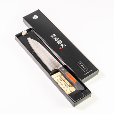 【刀匠四郎國光一門】《刀鍛冶が造る本格包丁》鋼入りステンレス菜切り包丁柳刃(両刃)