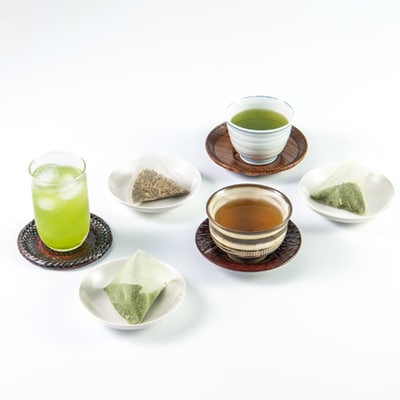 八女茶・ティーバッグ　水出し緑茶、緑茶、ほうじ茶3種詰合せ