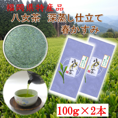 八女茶 深蒸し仕立て 春かすみ100g×2本