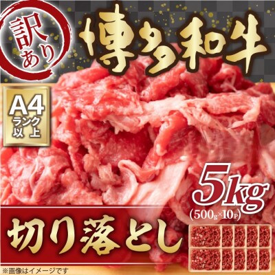 訳あり!【A4～A5】博多和牛切り落とし　5kg(500g×10p)(大牟田市)