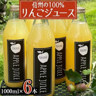 りんごポリフェノール!信州の100%りんごジュース!りんごジュース6本入