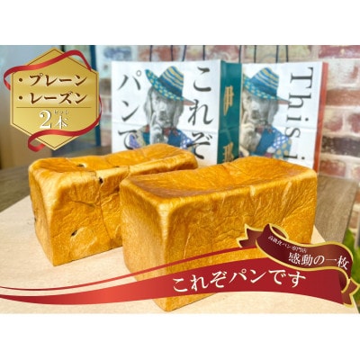これぞパンです　高級食パン『プレーン1本　レーズン1本』　2本(4斤)セット