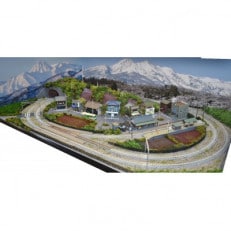 Nゲージ鉄道模型ジオラマレイアウト　複線、引き込み駅　90cm×60cm