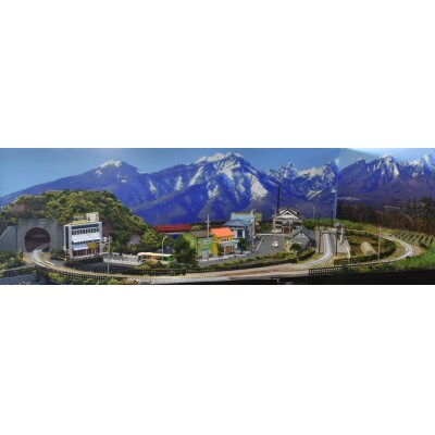 Nゲージ鉄道模型ジオラマレイアウト 単線、引き込み駅 90cm×60cm 