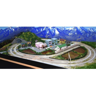Nゲージ 鉄道ジオラマレイアウト 複線 引込駅 90×60cm(片渡り線)