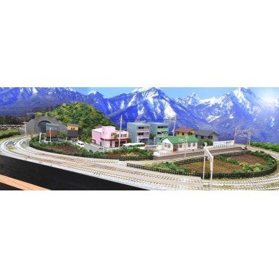 Nゲージ 鉄道ジオラマレイアウト 複線 引込駅 90×60cm(片渡り線)