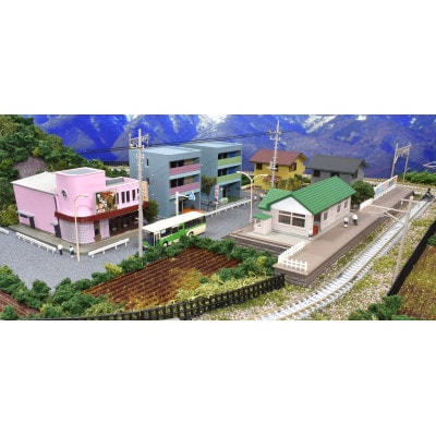 Nゲージ 鉄道ジオラマレイアウト 複線 引込駅 90×60cm(片渡り線)