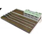 Nゲージ用 鉄道模型用ジオラマ展示台 37×26cm 複線機関庫付き6線ヤード(TOMIX複線機関)