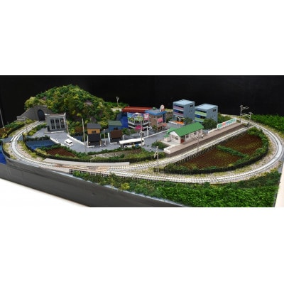 Nゲージ 鉄道ジオラマレイアウト 90×60cm 単線 引込駅のある街並み(ポイント電動化)