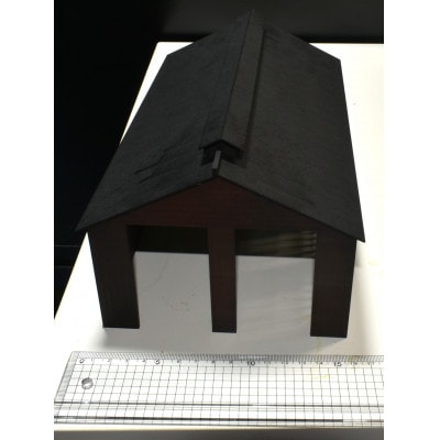 鉄道模型ストラクチャー1/80 HOサイズ サザンオリジナル木造機関庫(塗装済み完成品)こげ茶