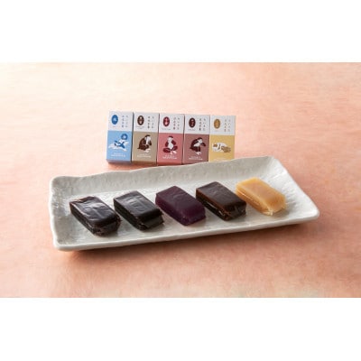 金箔入り特撰日光カステラ(ハニー、抹茶)・ちいさな羊羹(塩、黒蜜、小倉、チョコ、ミルク)