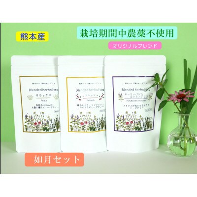 熊本ハーブ園レモングラス産ハーブティー如月セット ブレンドハーブティー3袋 お礼品詳細 ふるさと納税なら さとふる