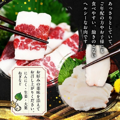 馬刺し4種(赤身・霜降り・タテガミ・フタエゴ)