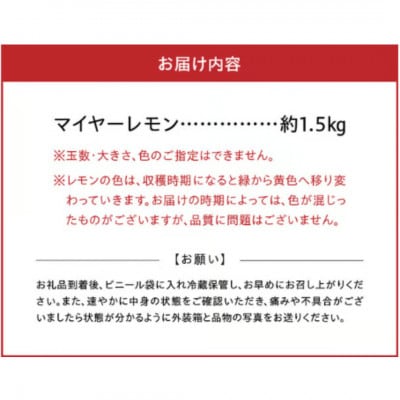 【先行予約】福島オレンジ農園 マイヤーレモン 1.5kg